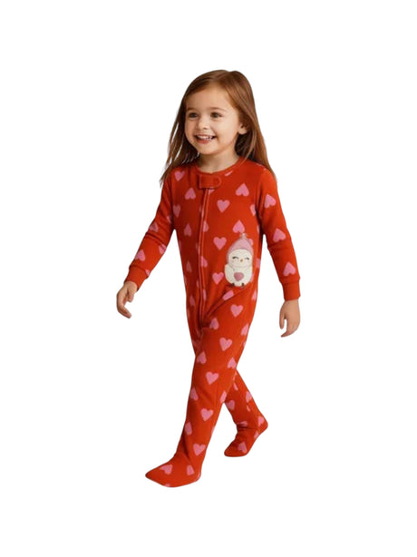 Image for Kids Girl's Heart Printed Jumpsuit,Coral