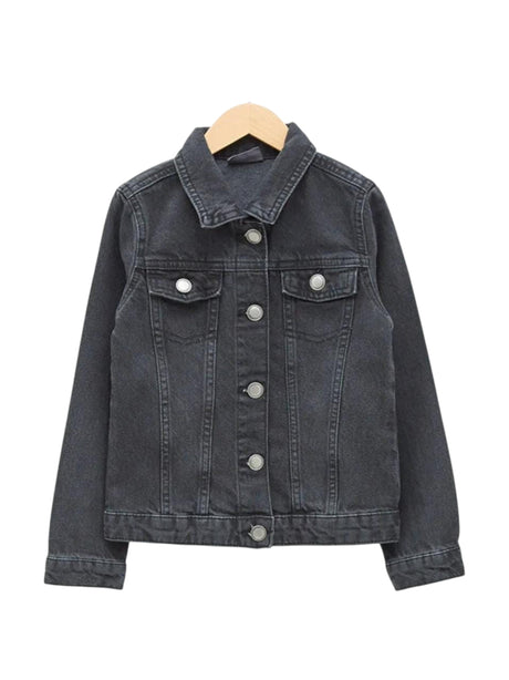 Image for Women's Plain Jeans Jacket,Dark Grey