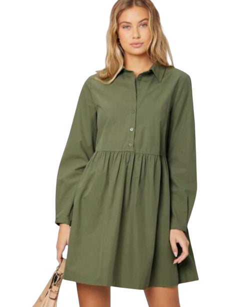 Image for Women's Plain Dress,Olive