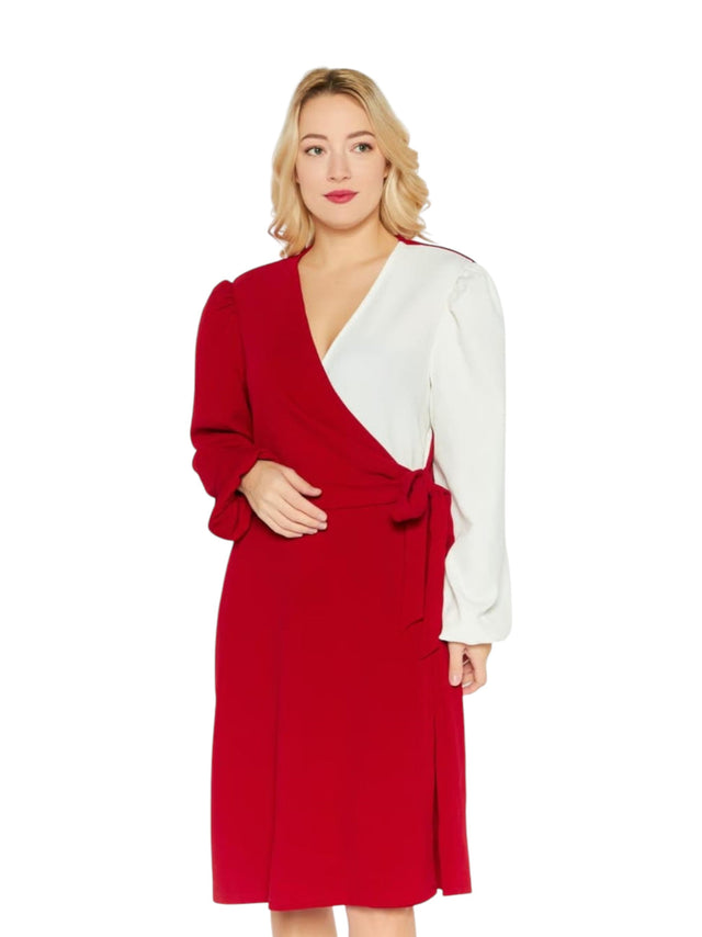 Image for Women's Textured Dress,Red/White
