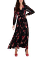 Image for Women's Floral Printed Ruffled Dress,Black