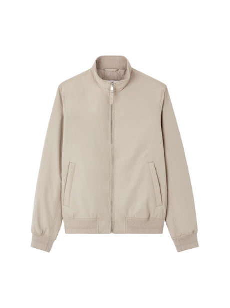 Image for Men's Plain Solid Jacket,Stone