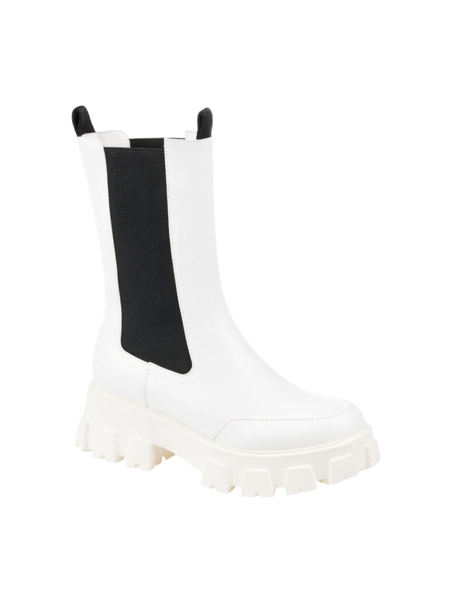 Image for Women's Colorblocked Ankle Boots,Black/White