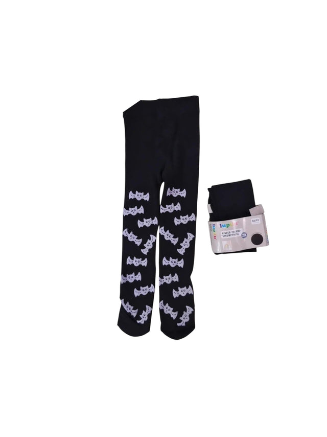 Image for Kids Girl's Bat Printed Tights,Black