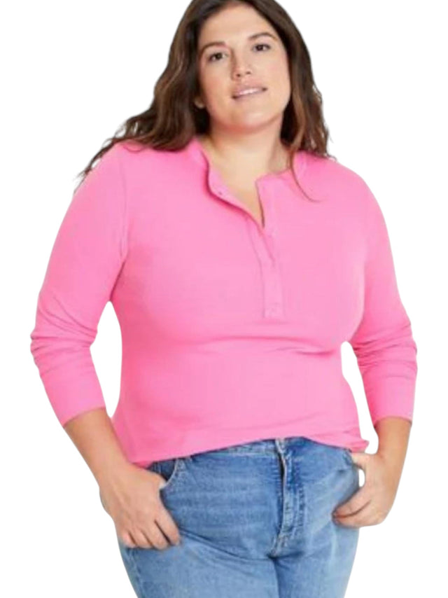 Image for Women's Ribbed Knitted Top,Pink