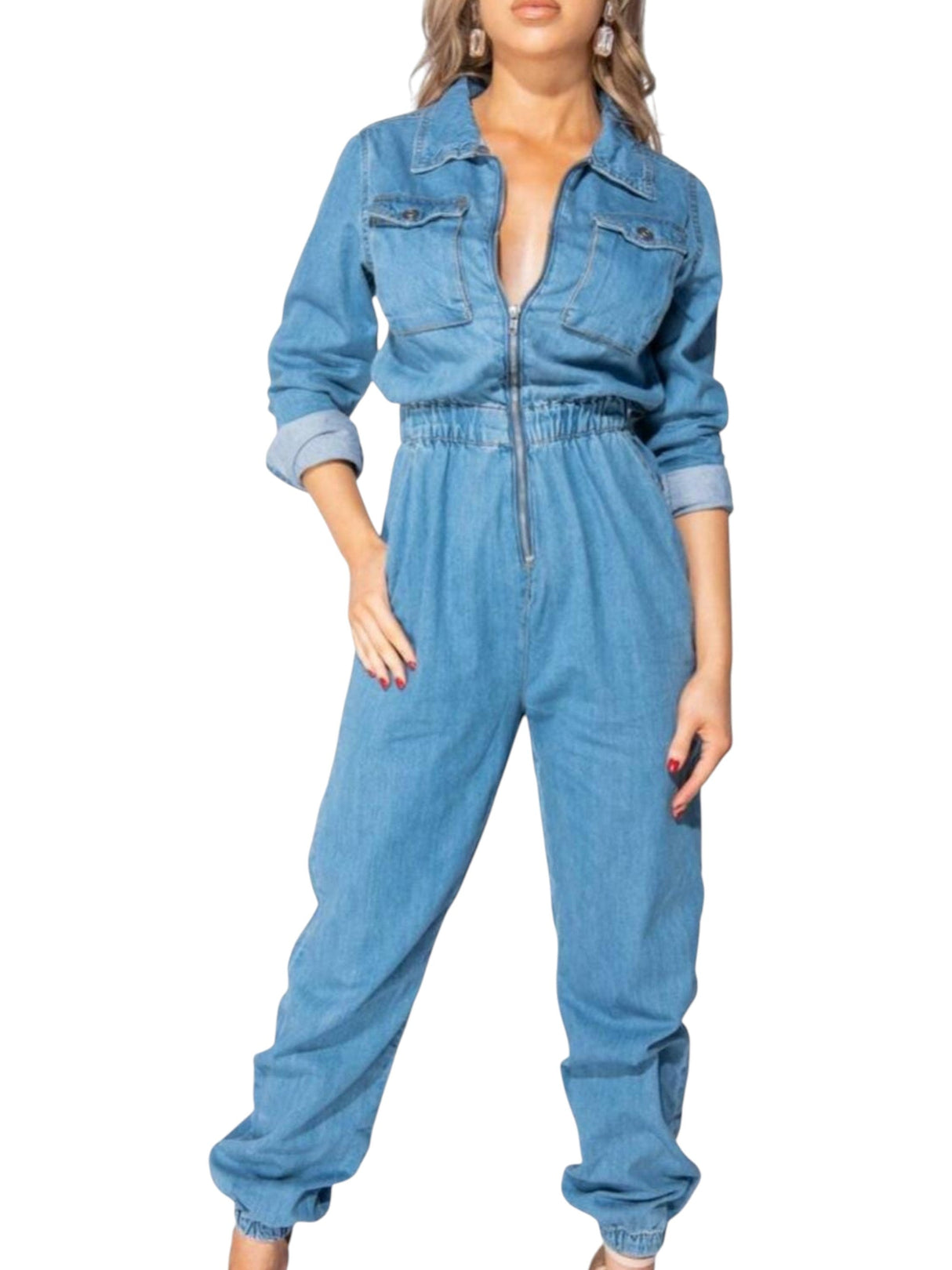 Image for Women's Plain Jumpsuit,Jeans