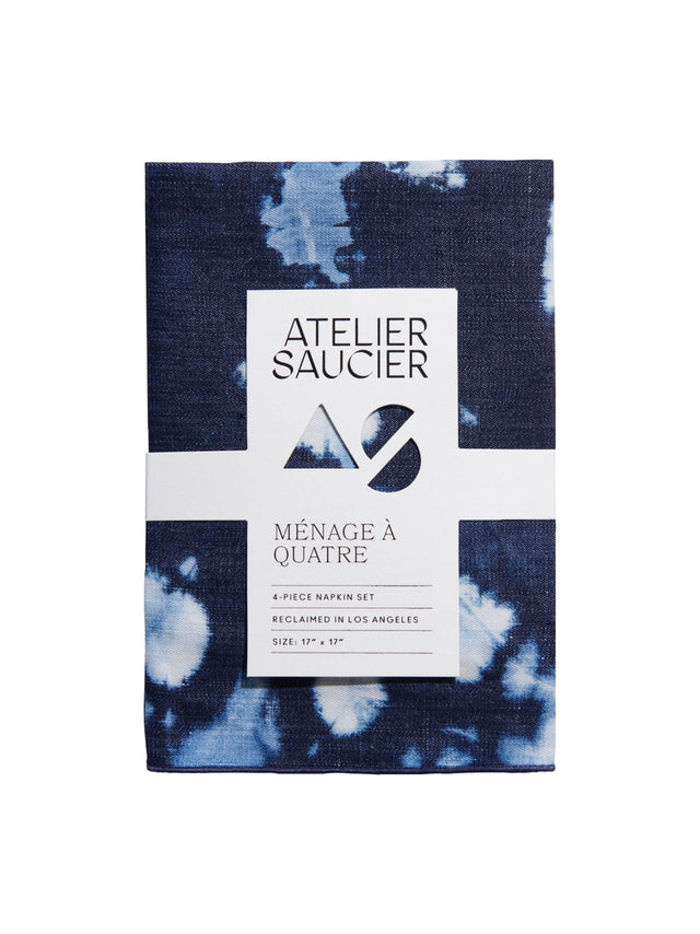 Image for Denim Tie Dyed Linen Napkins