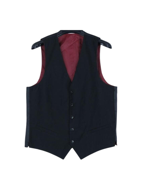 Image for Men's Plain Vest,Black/Burgundy