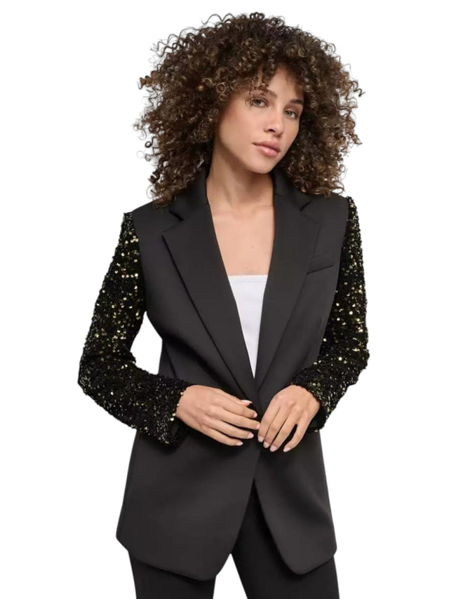 Image for Women's Sequine Blazer,Black