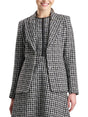 Image for Women's Plaid Blazer,Black/White