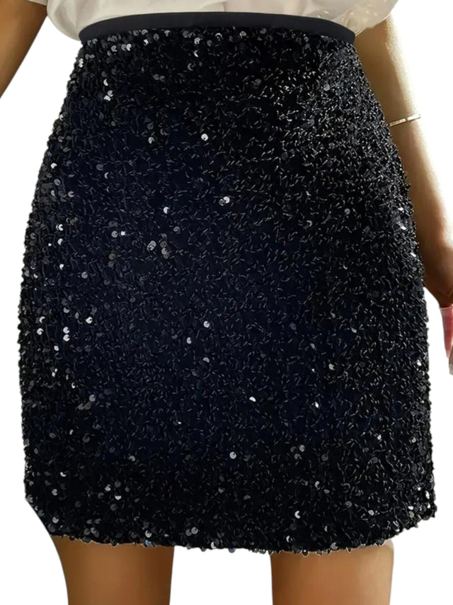 Image for Women's Sequine Skirt,Black