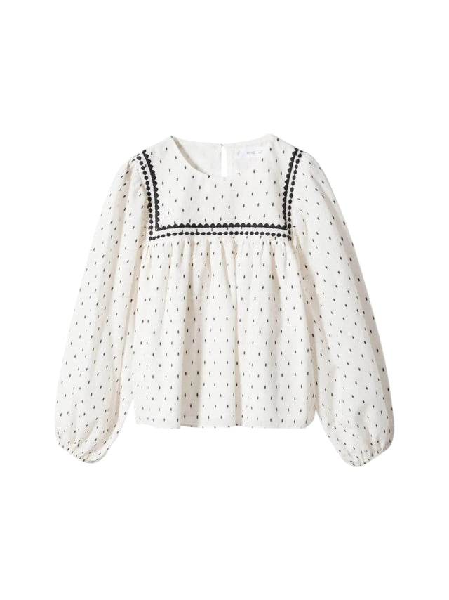 Image for Kids Girl's Dotted Top,White