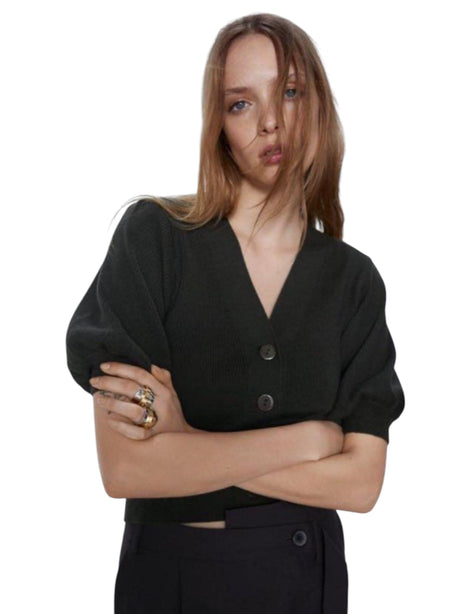 Image for Women's Knitted Top Cardigan,Black