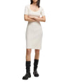 Image for Women's Ribbed Knitted Dress,Cream