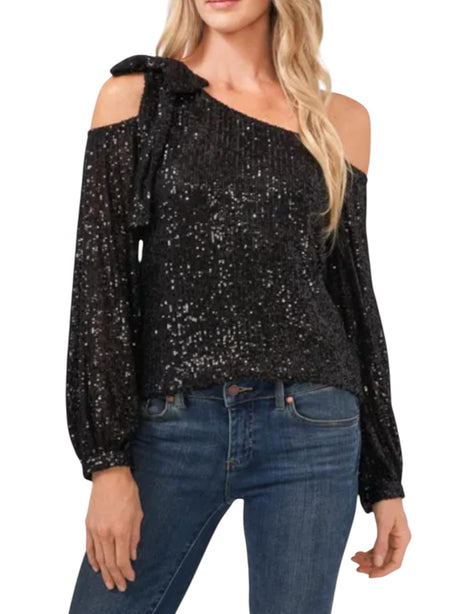 Image for Women's Sequine Top,Black