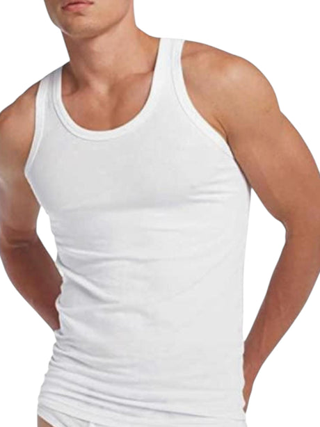 Image for Men's Ribbed Tank Top,White