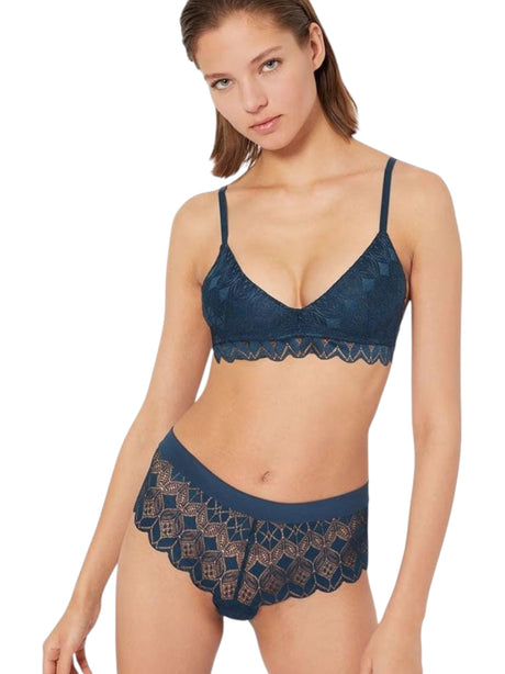 Image for Women's Lace Trim Bra,Blue