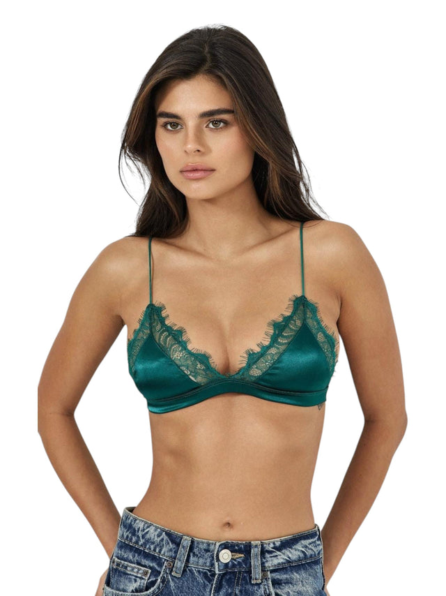 Image for Women's Lace Trim Bra,Olive