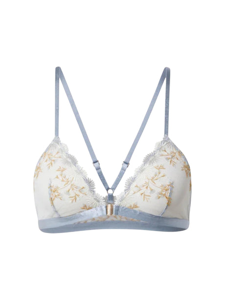 Image for Women's Floral Mesh Bra,Blue