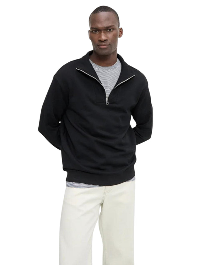 Image for Men's Plain Solid Sweaters,Black