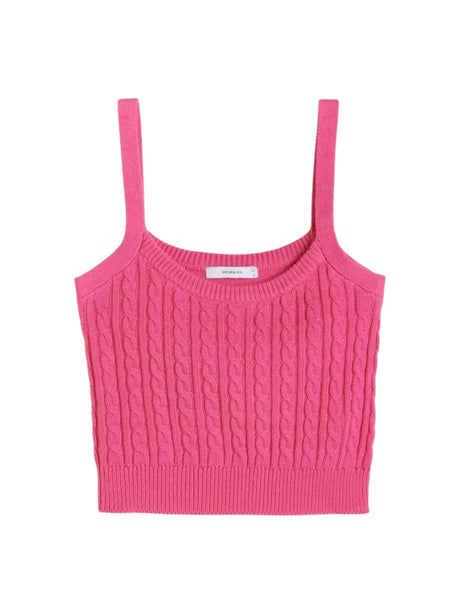 Image for Women's Knitted Crop Top,Pink