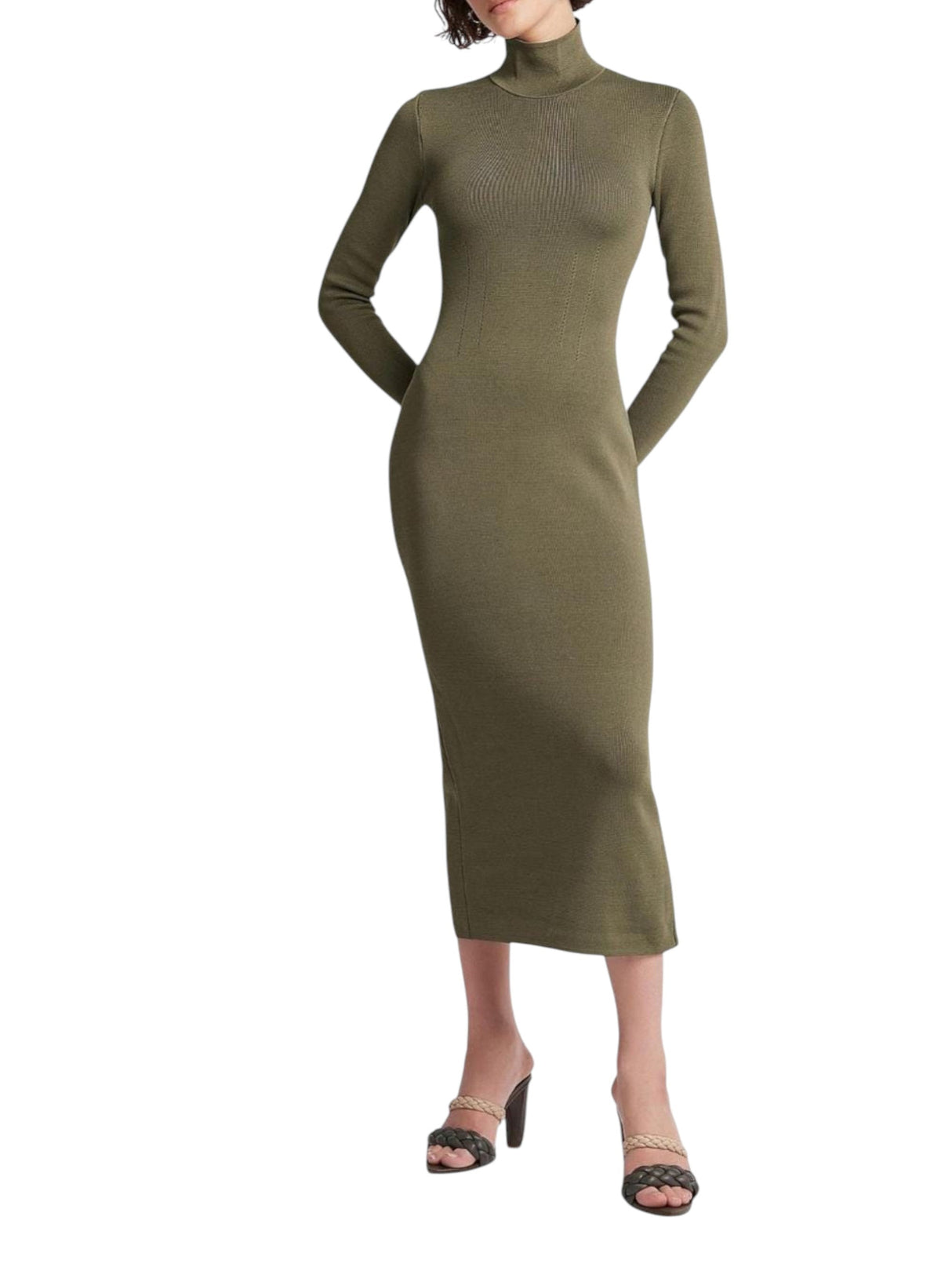 Image for Women's Knitted Dress,Olive