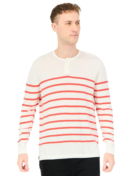 Image for Men's Striped Knitted Top,White