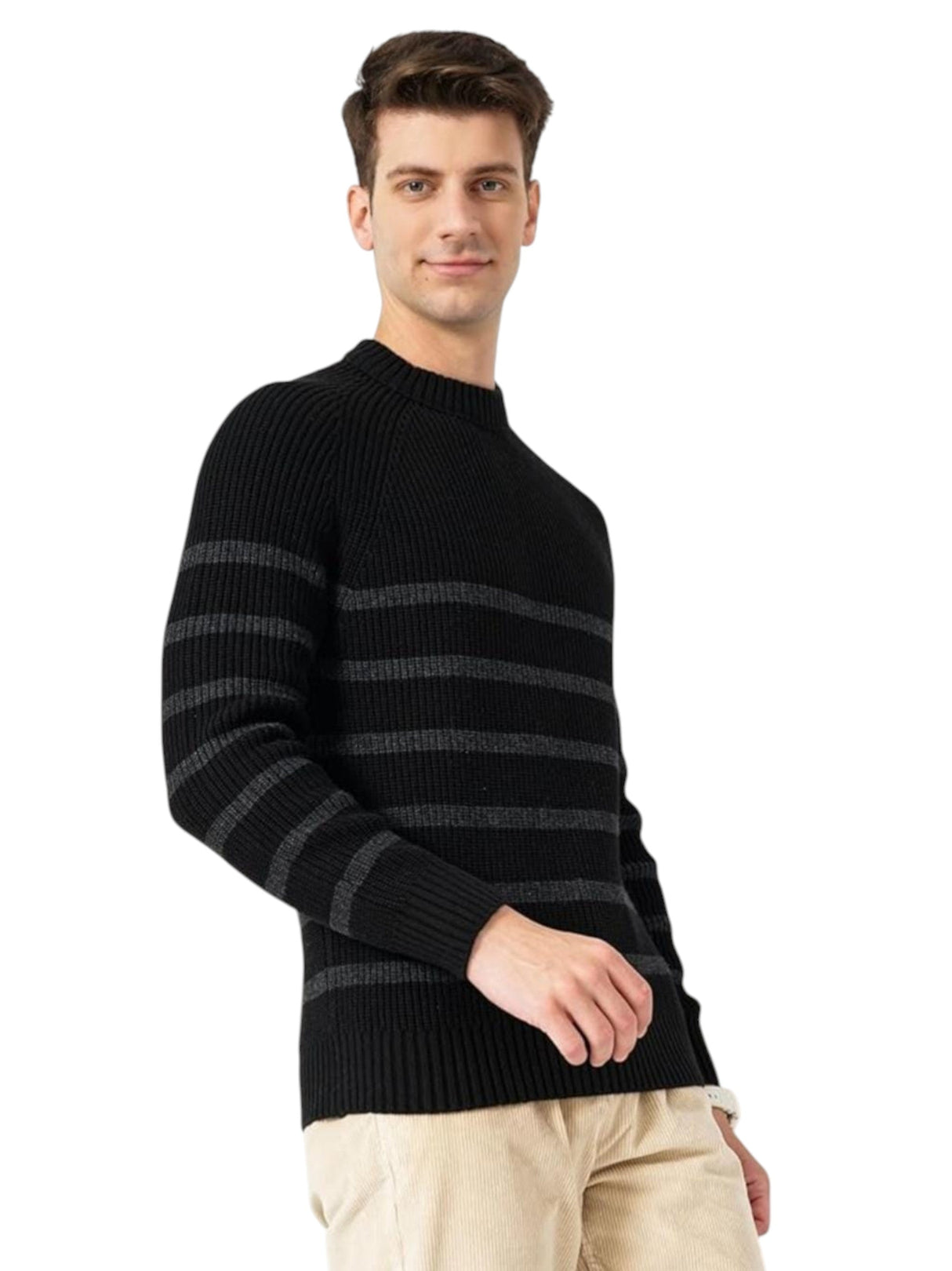 Image for Men's Knitted Sweaters,Black