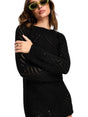 Image for Women's Open Knitted Dress,Black
