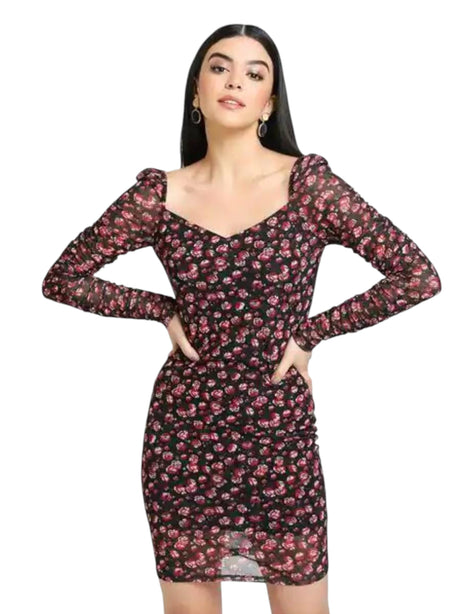 Image for Women's Foral Printed Dress,Black