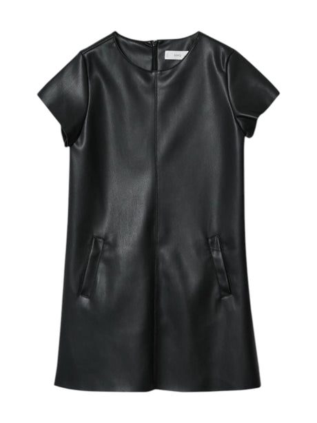 Image for Kids Girl's Plain Leather Dress,Black