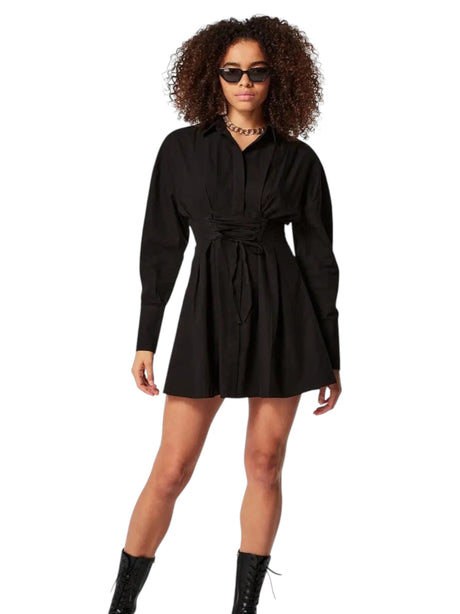 Image for Women's Plain Open Back Dress,Black