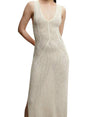 Image for Women's Shiny Open Knitted Dress,Beige