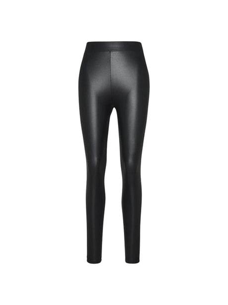 Image for Women's Plain Solid Leather Pant,Black