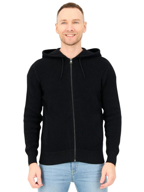 Image for Men's Knitted Hoodie,Black
