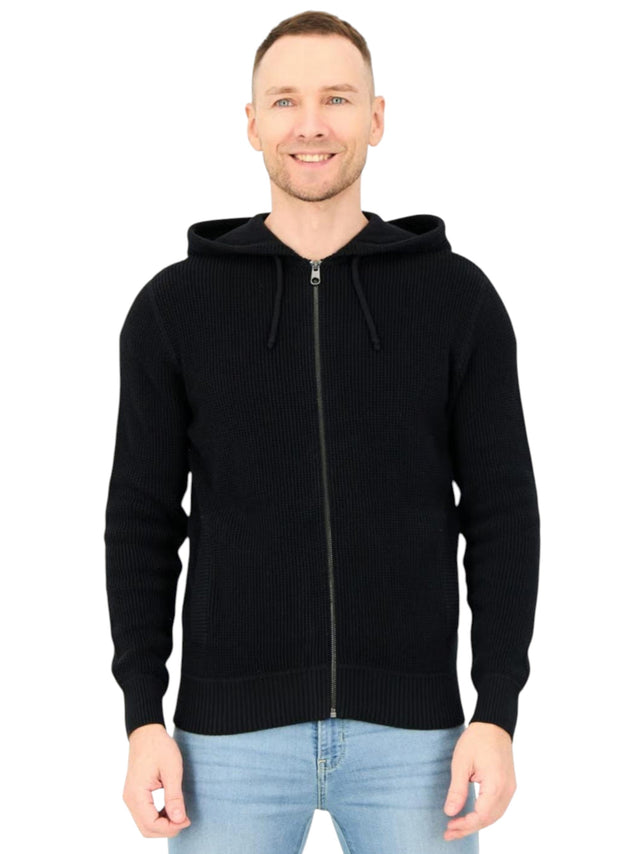 Image for Men's Knitted Hoodie,Black