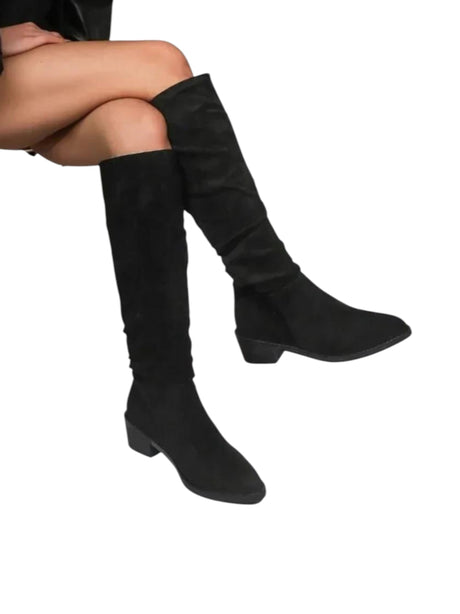 Image for Women's Plain Knee High Shoes,Black