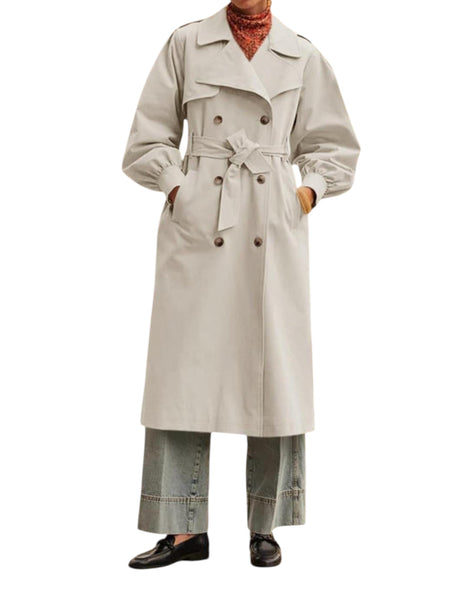 Image for Women's Plain Long Jacket,Light Beige
