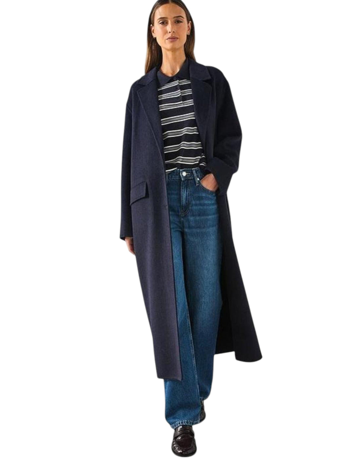 Image for Women's Plain Classic Long Jacket,Navy