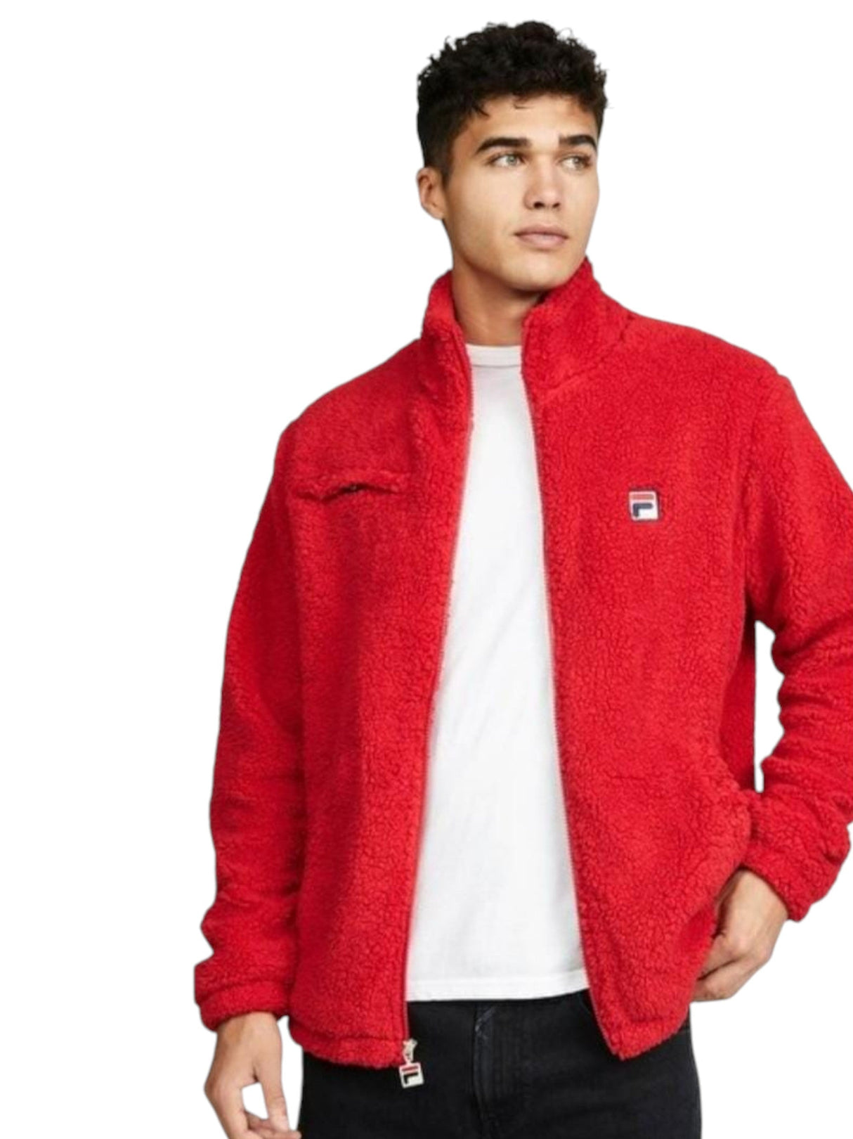 Image for Men's Faux Fur Jacket,Red