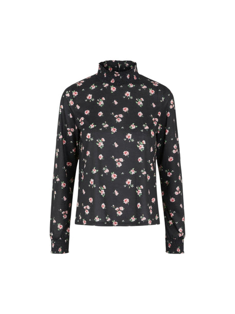 Image for Women's Floral Printed Top,Black