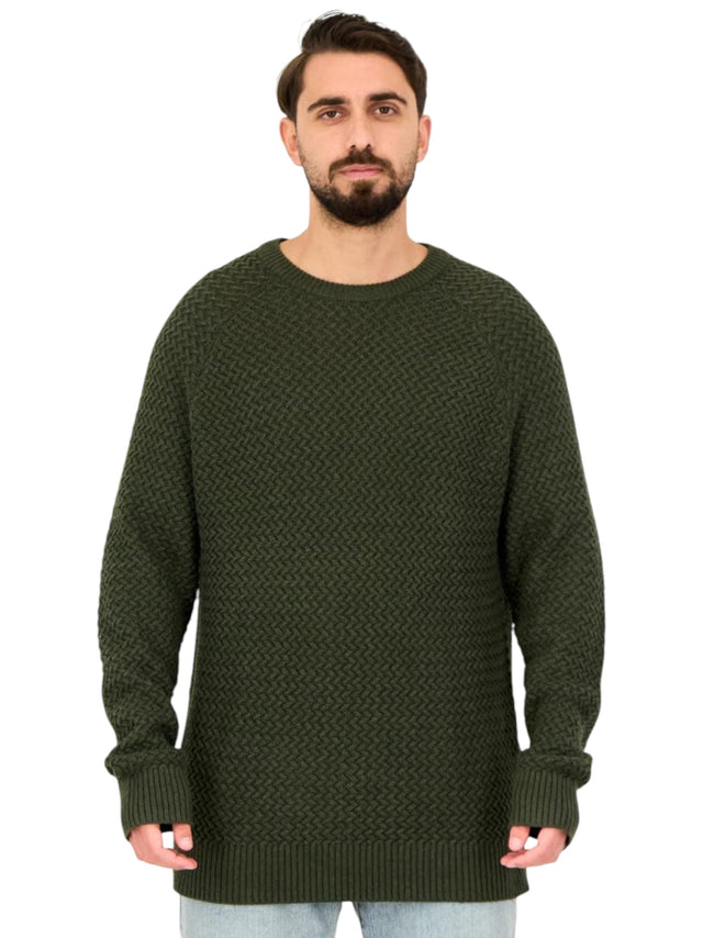 Image for Men's Knitted Sweaters,Dark Olive