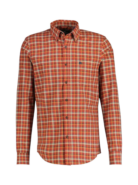 Image for Men's Plaid Dress Shirt,Brick
