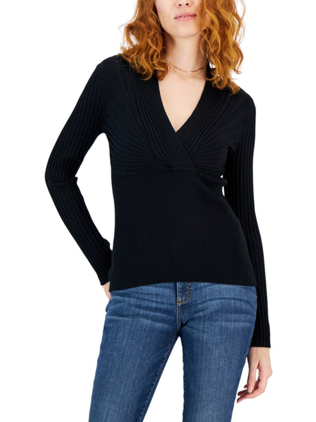 Image for Women's Wrap Knitted Top,Black