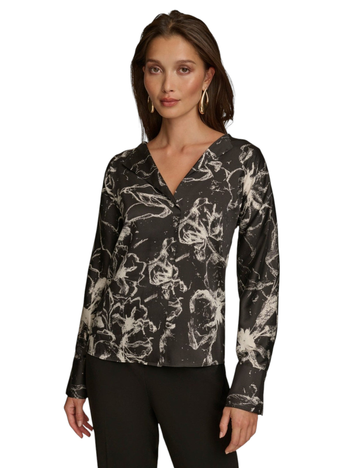Image for Women's Printed Top,Black\White