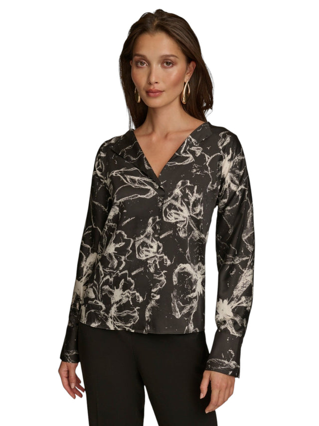 Image for Women's Printed Top,Black\White