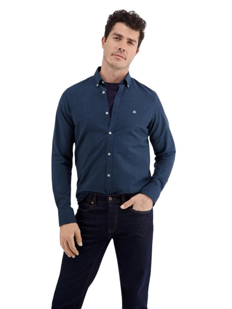 Image for Men's Plain Dress Shirt,Navy