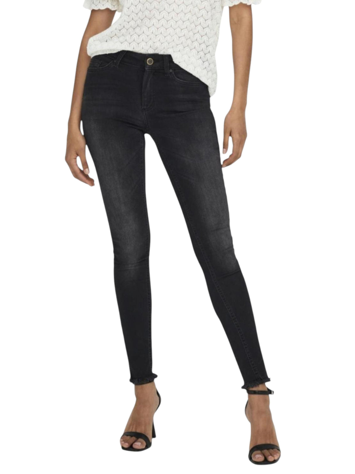 Image for Women's Washed Skinny Jeans,Black