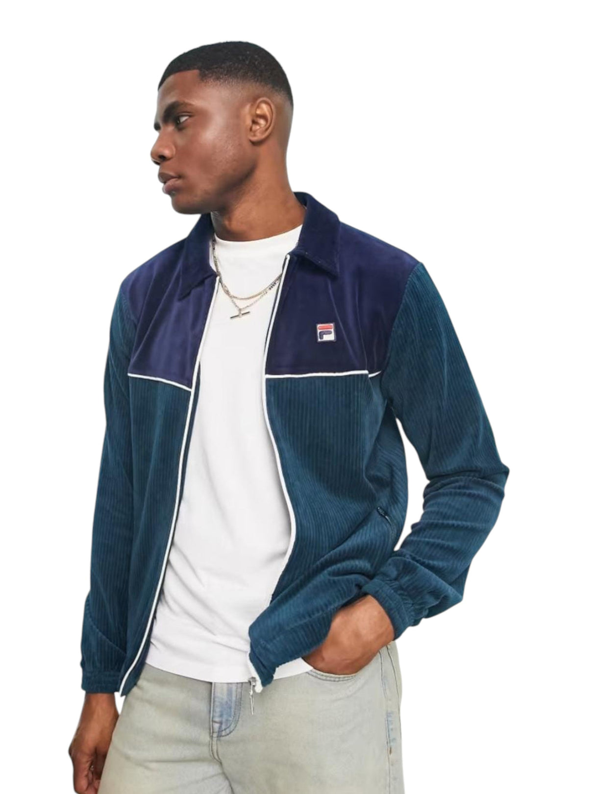 Image for Men's Colorblocked Jacket,Green\Navy
