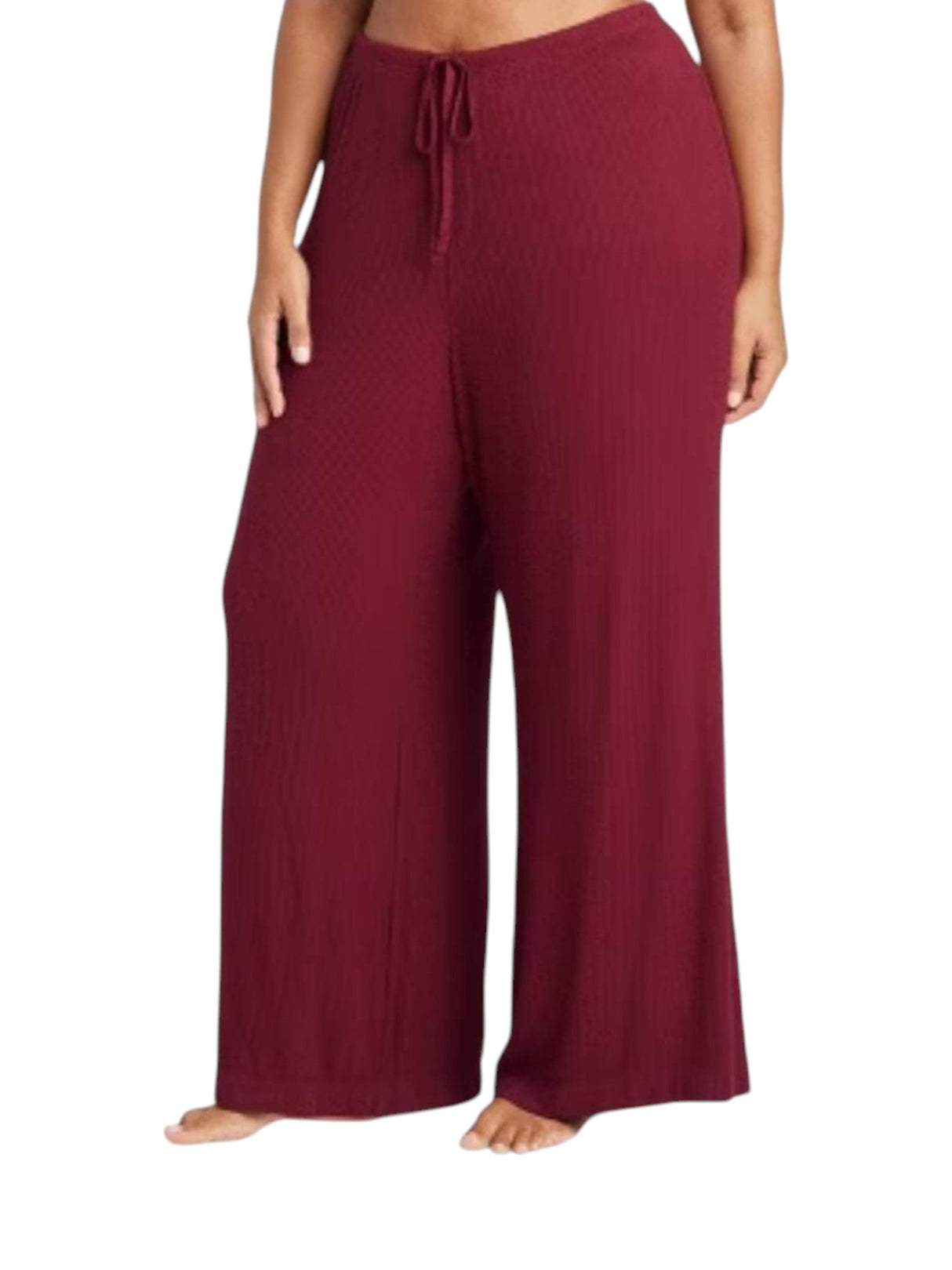 Image for Women's Ribbed Sleepwear Pant,Burgundy